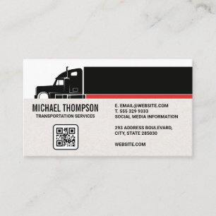 Semi Truck Trucking Industry QR Code Business Card