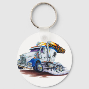 Semi Truck with Sleepercab Key Ring