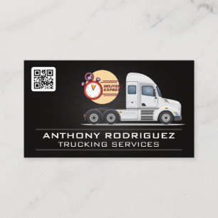 Semi Trucking Services   QR Code Business Card