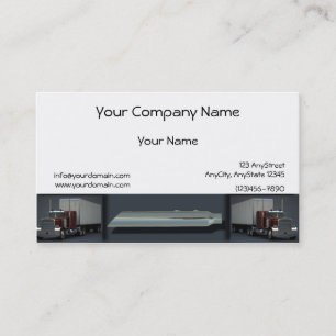 Semi Trucks on Steel Coloured Border Business Card