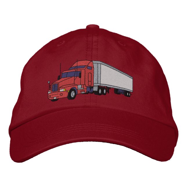 Semi with trailer embroidered hat (Front)