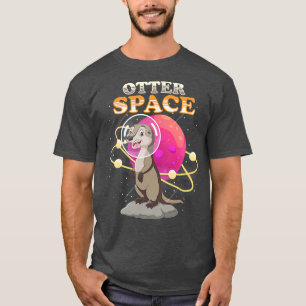 Semiaquatic Astro Otters Science otter lover Premi T-Shirt