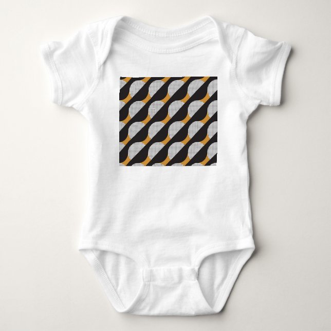 Semicircles and dots, geometric pattern. baby bodysuit (Front)