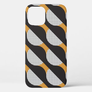 Semicircles and dots, geometric pattern. iPhone 12 case