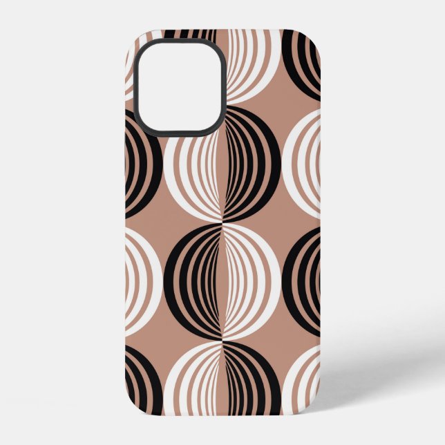 Semicircles of lines seamless geometric pattern iPhone case (Back)