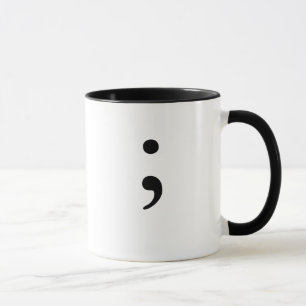 Semicolon  (B&W) Mug