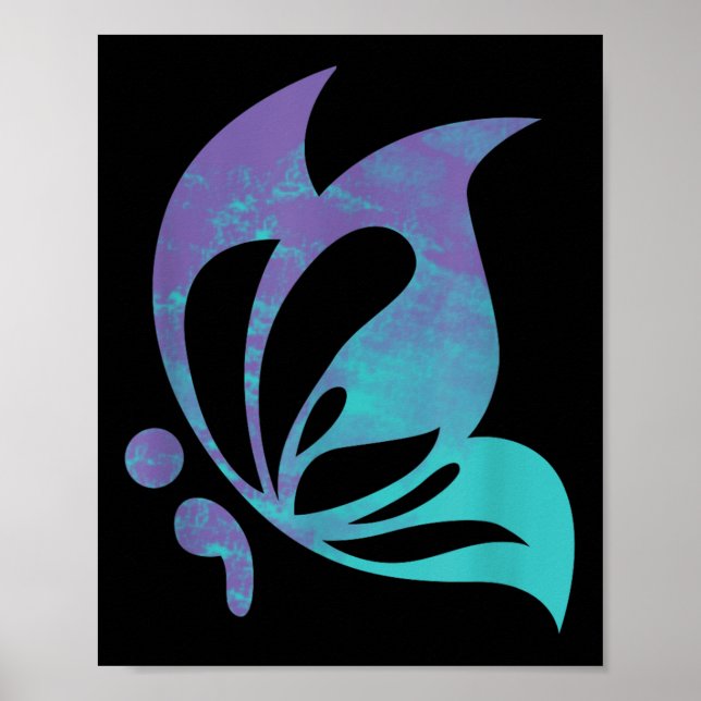 Semicolon Butterfly Mental Suicide Prevention Awar Poster (Front)
