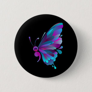 Semicolon Butterfly Semi-colon Tattoo Mental Healt 6 Cm Round Badge