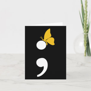 Semicolon Butterfly Suicide Depression Prevention Card