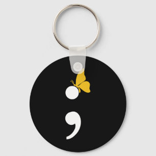Semicolon Butterfly Suicide Depression Prevention Key Ring