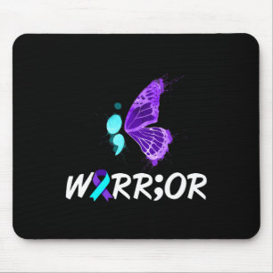 Semicolon Butterfly Suicide Prevention Awareness 1 Mouse Mat