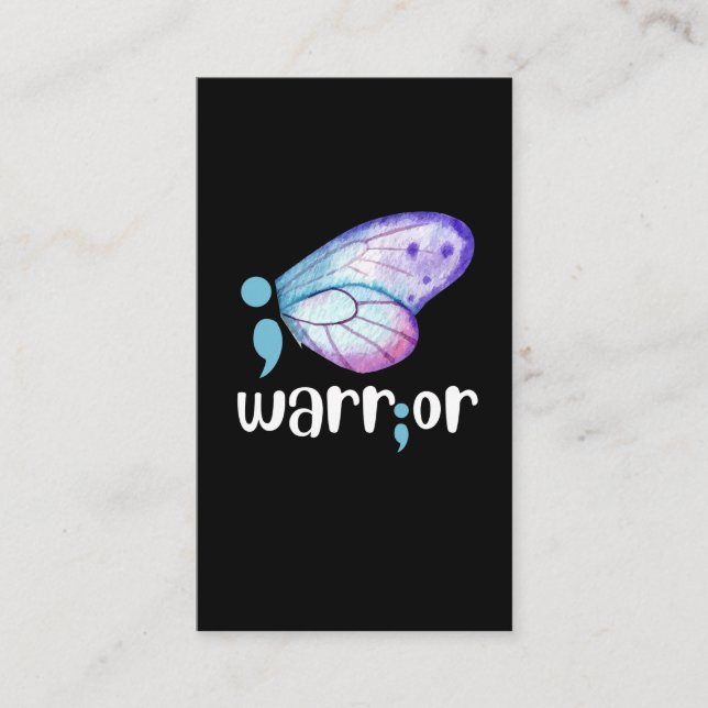 Semicolon Butterfly - Suicide Prevention Awareness Business Card (Front)