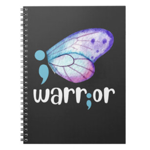 Semicolon Butterfly - Suicide Prevention Awareness Notebook