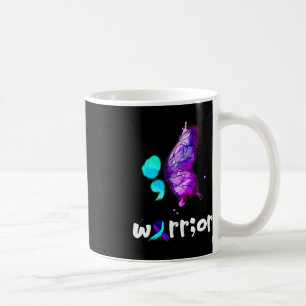 Semicolon Butterfly Watercolor Suicide Prevention Coffee Mug