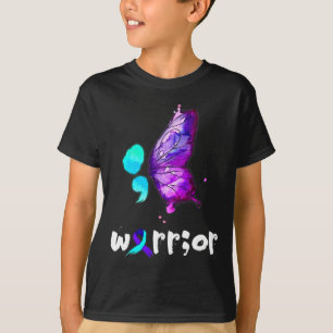 Semicolon Butterfly Watercolor Suicide Prevention T-Shirt