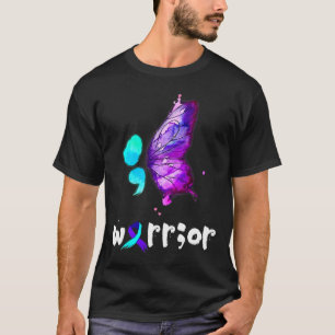 Semicolon Butterfly Watercolor Suicide Prevention T-Shirt
