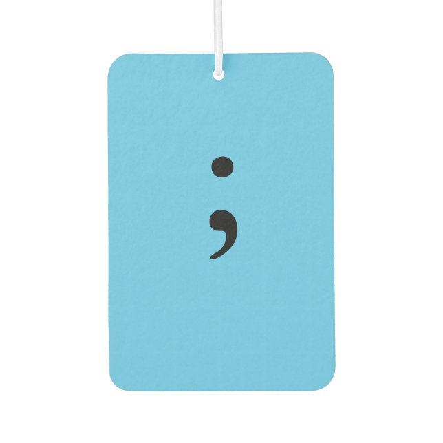 Semicolon Car Air Freshener (Front)