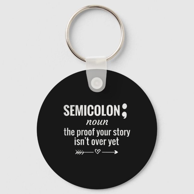 Semicolon Definition Awareness Semicolon Suicide P Key Ring (Front)