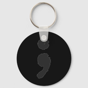 Semicolon ; Depression & Suicide Awareness Key Ring