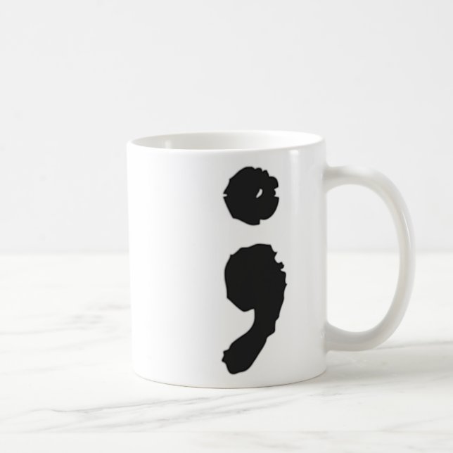 Semicolon ; Depression And Suicide Awareness  Coffee Mug (Right)