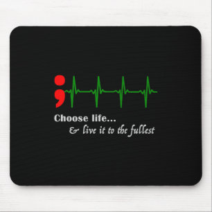 Semicolon Ekg Suicide Awareness Prevention Mouse Mat