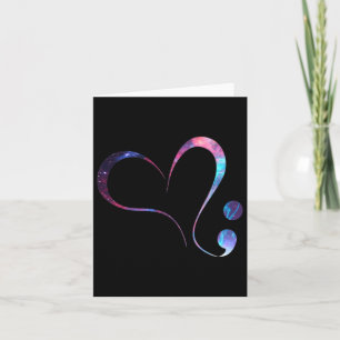 Semicolon Heart Suicide Prevention Awareness Card