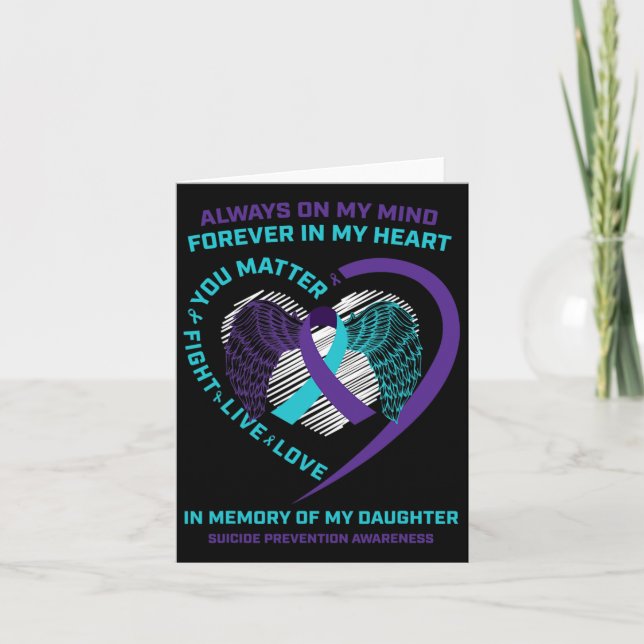 Semicolon In Memory Of Daughter Suicide Prevention Card (Front)