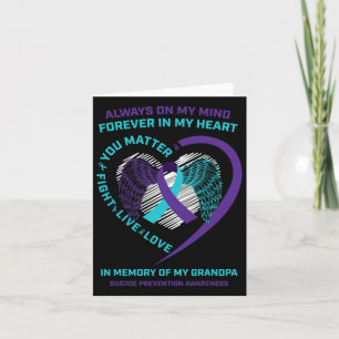 Semicolon In Memory Of Grandpa Suicide Prevention  Card