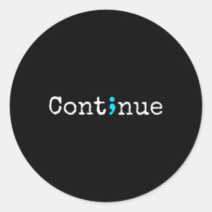 Semicolon Mental Health &amp; Suicide Prevention A Classic Round Sticker