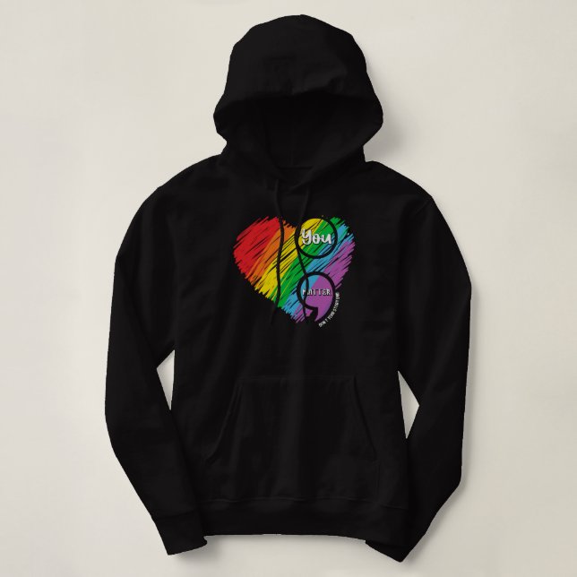 Semicolon Mental Health Awareness  Hoodie (Design Front)