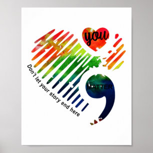 Semicolon Mental Health Awareness Month Gifts Poster
