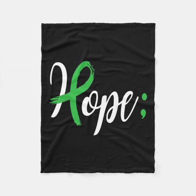 Semicolon Mental Health Awareness Month Support Em Fleece Blanket (Front)