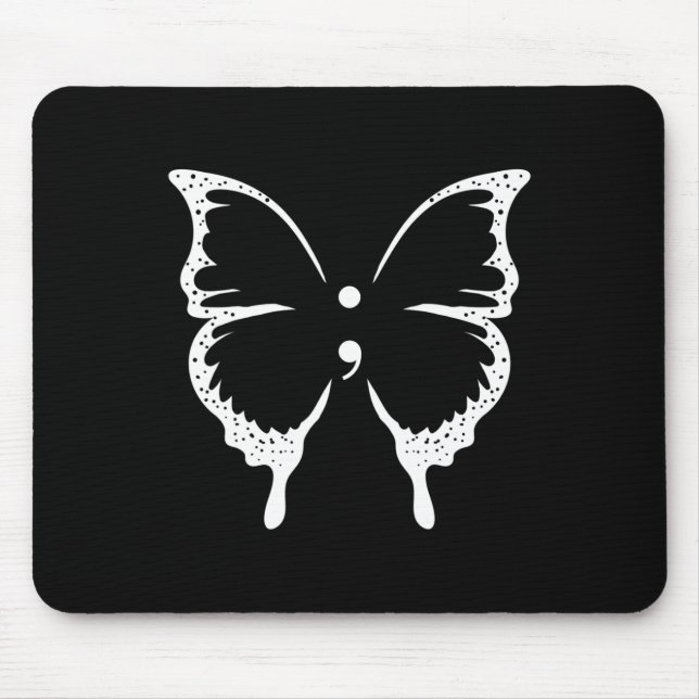 Semicolon Mental Health Awareness  Mouse Mat (Front)