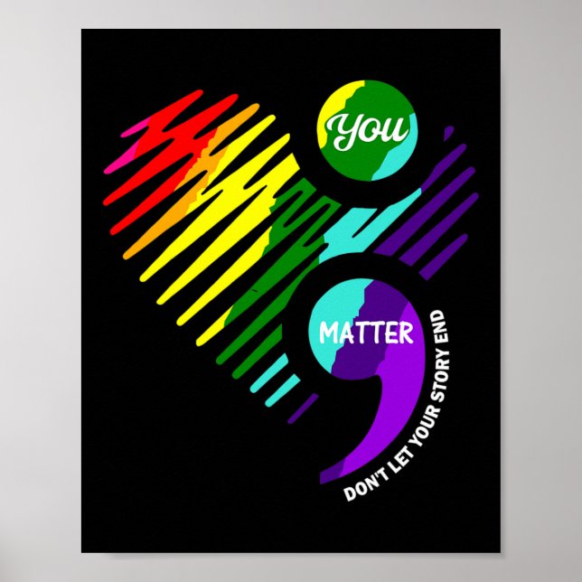 Semicolon Mental Health Awareness   Poster (Front)