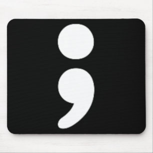 Semicolon Mental Health Problems Awareness Month Mouse Mat