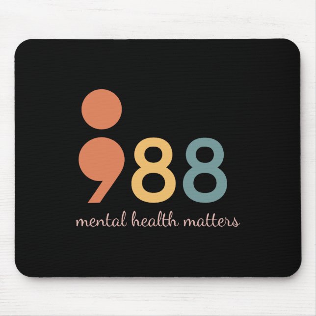 Semicolon Mental Health Problems Suicide Preventio Mouse Mat (Front)