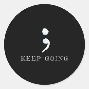 Semicolon Project Mental Health Awareness Classic Round Sticker