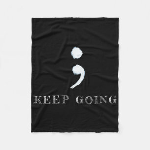 Semicolon Project Mental Health Awareness Fleece Blanket