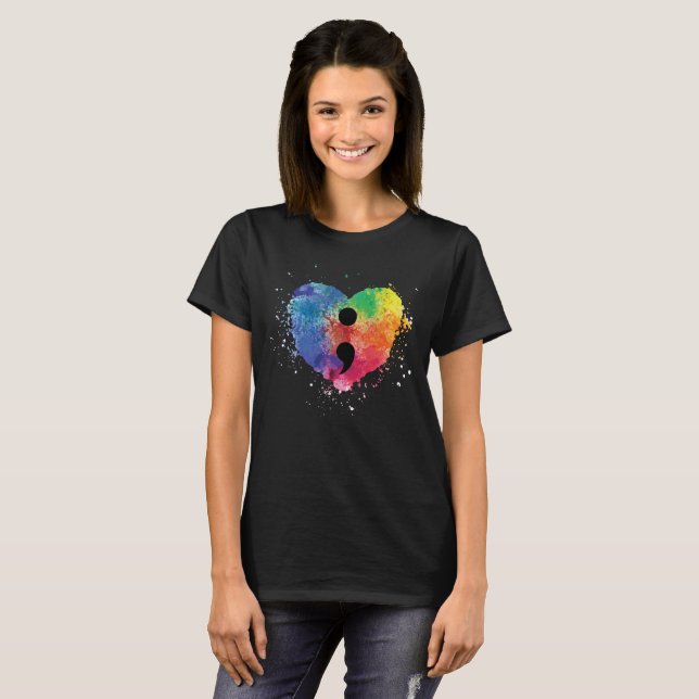 Semicolon Project Mental Health Awareness T-Shirt (Front Full)