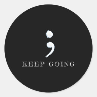 Semicolon Project Tal Health Awareness Classic Round Sticker