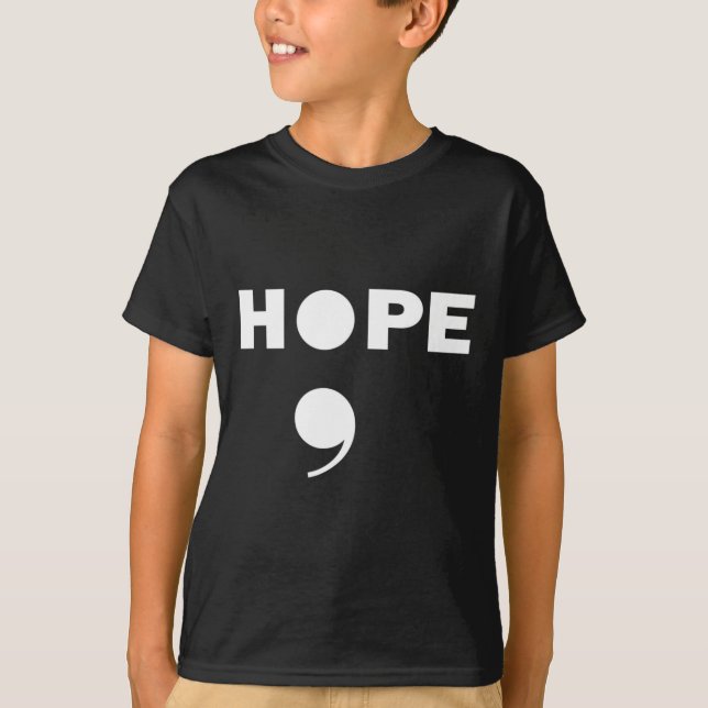 Semicolon Suicide Awareness For A Mental Supporter T-Shirt (Front)
