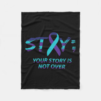 Semicolon Suicide Awareness Mental Health  Fleece Blanket
