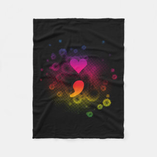 Semicolon Suicide Awareness Mental Illness  Fleece Blanket