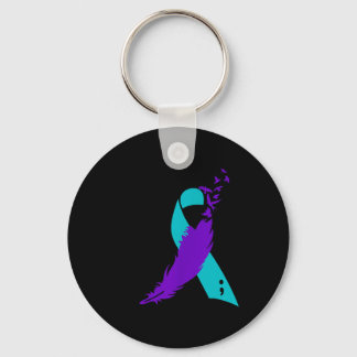 Semicolon Suicide Awareness Ribbon  Key Ring