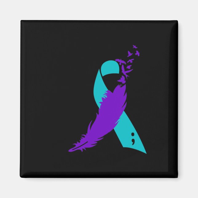 Semicolon Suicide Awareness Ribbon  Magnet (Front)