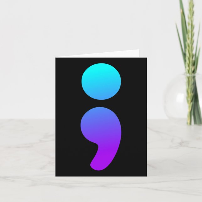 Semicolon Suicide Awareness Semi Colon Suicide Pre Card (Front)