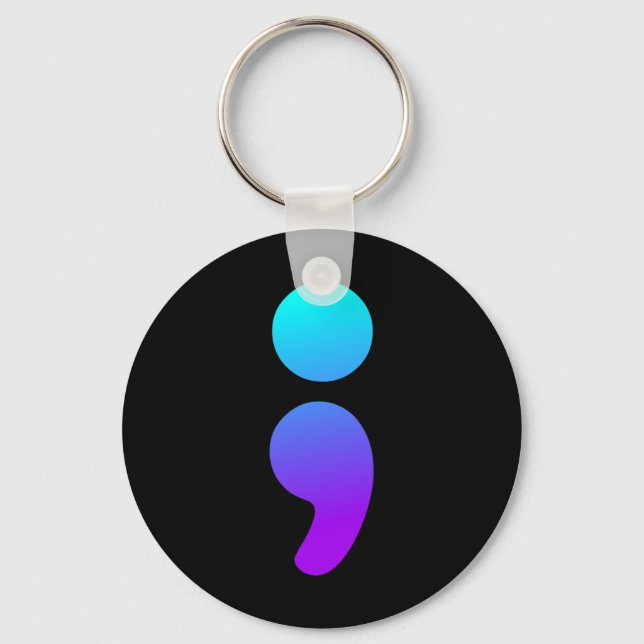 Semicolon Suicide Awareness Semi Colon Suicide Pre Key Ring (Front)