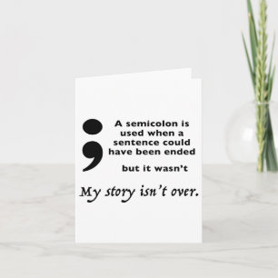 Semicolon Suicide Prevention Awareness 3  Card
