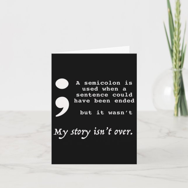 Semicolon Suicide Prevention Awareness  Card (Front)