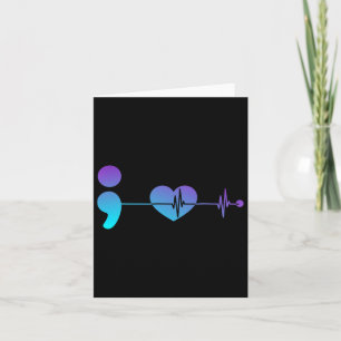 Semicolon Suicide Prevention Awareness  Card